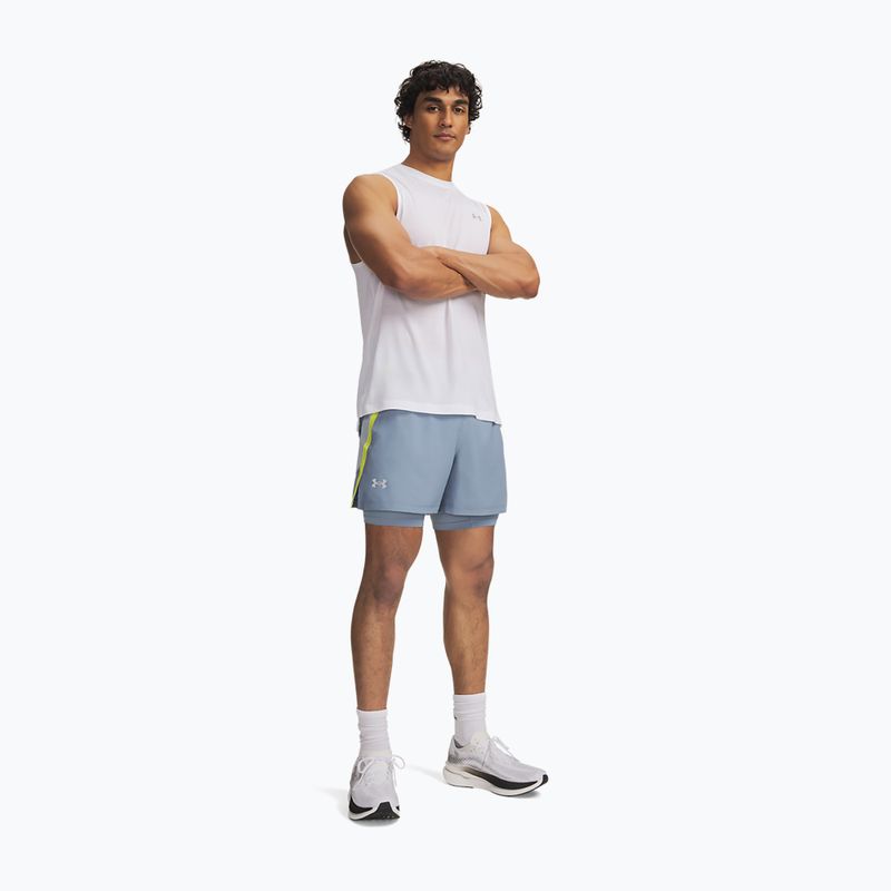Spodenki do biegania męskie Under Armour Launch 5" 2IN1 Shorts blue wind/blue fog/reflective 2