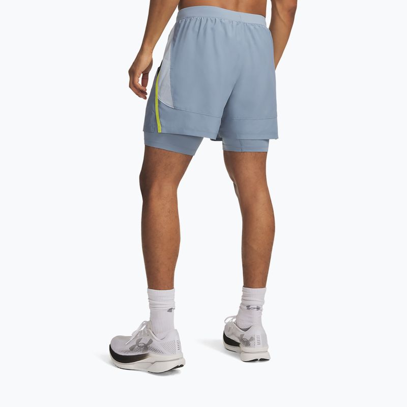 Spodenki do biegania męskie Under Armour Launch 5" 2IN1 Shorts blue wind/blue fog/reflective 3
