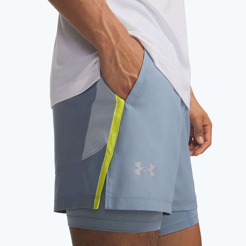 Spodenki do biegania męskie Under Armour Launch 5" 2IN1 Shorts blue wind/blue fog/reflective 4