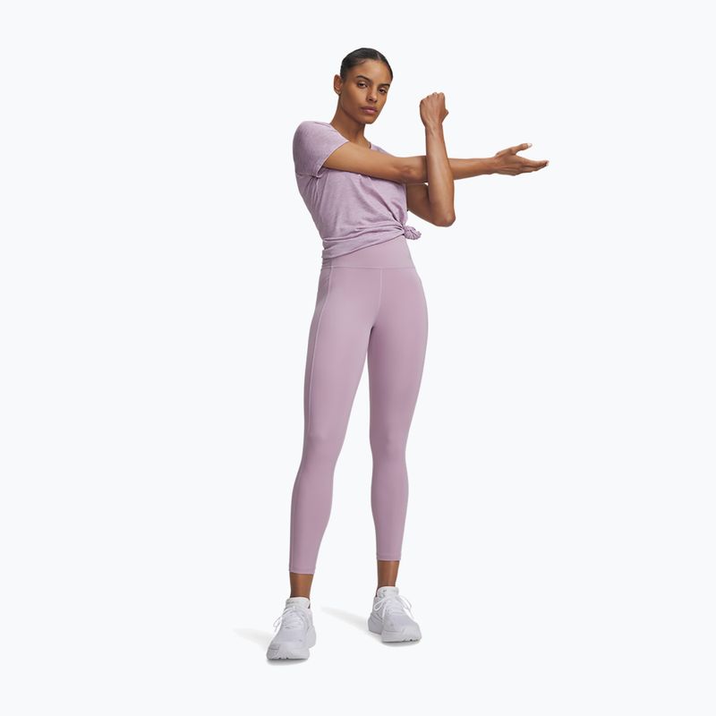 Legginsy do biegania damskie Under Armour Velociti Ankle Tights mauve pink/reflective 2