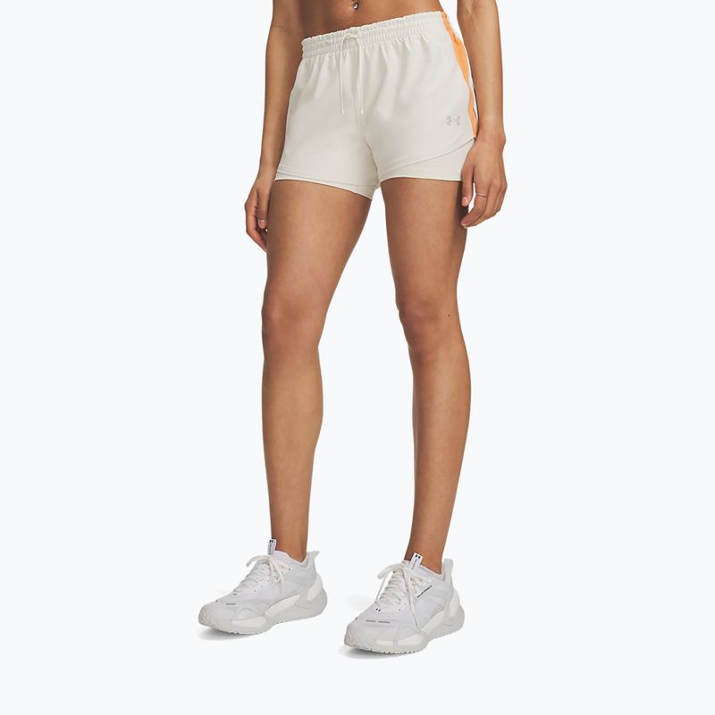 Spodenki do biegania damskie Under Armour Velociti Pro 4" 2N1 Shorts stone/reflective