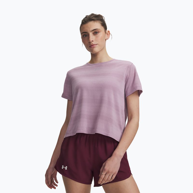 Koszulka do biegania damska Under Armour Velociti SS mauve pink/reflective