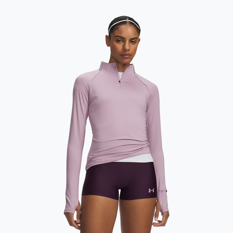 Bluza do biegania damska Under Armour Velociti Half Zip mauve pink/reflective