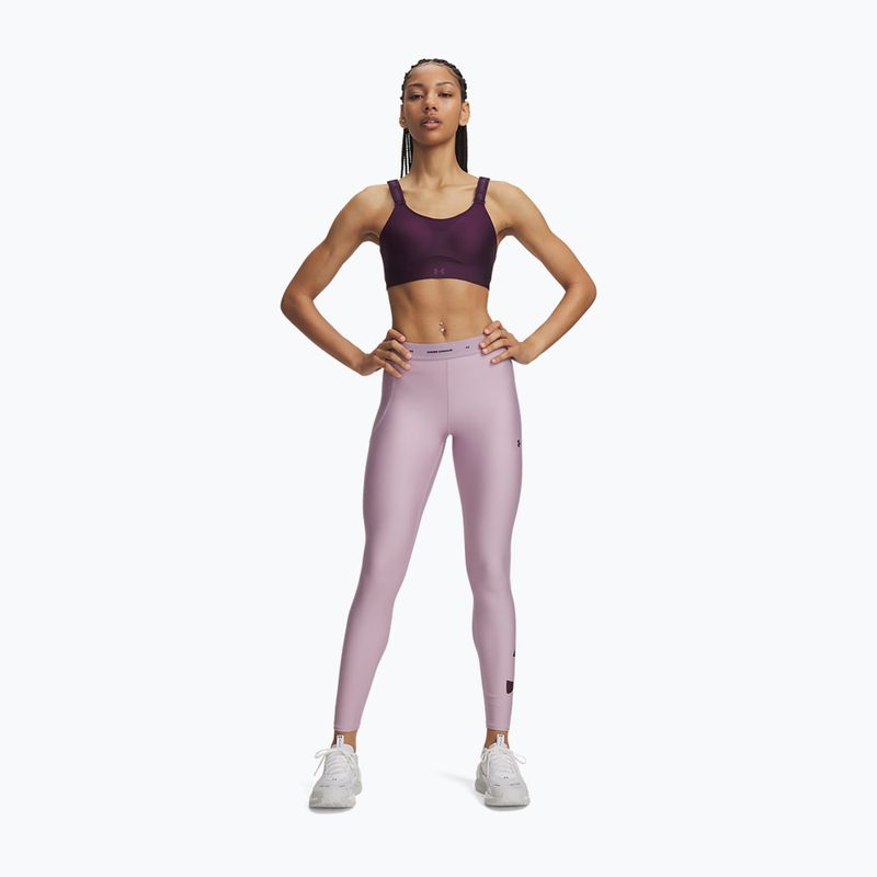 Legginsy treningowe damskie Under Armour HeatGear Novelty Leggings mauve pink/ox blood 2