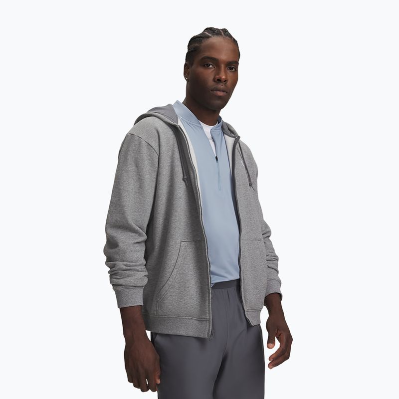 Bluza męska Under Armour Rival Fleece Full Zip castlerock light heather/black 3
