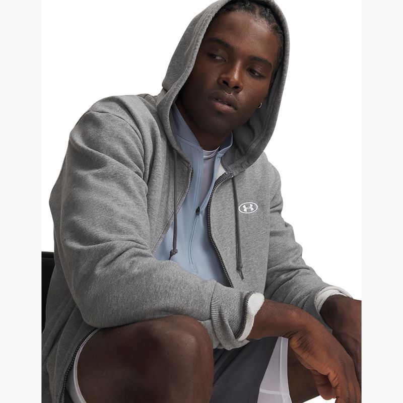 Bluza męska Under Armour Rival Fleece Full Zip castlerock light heather/black 4