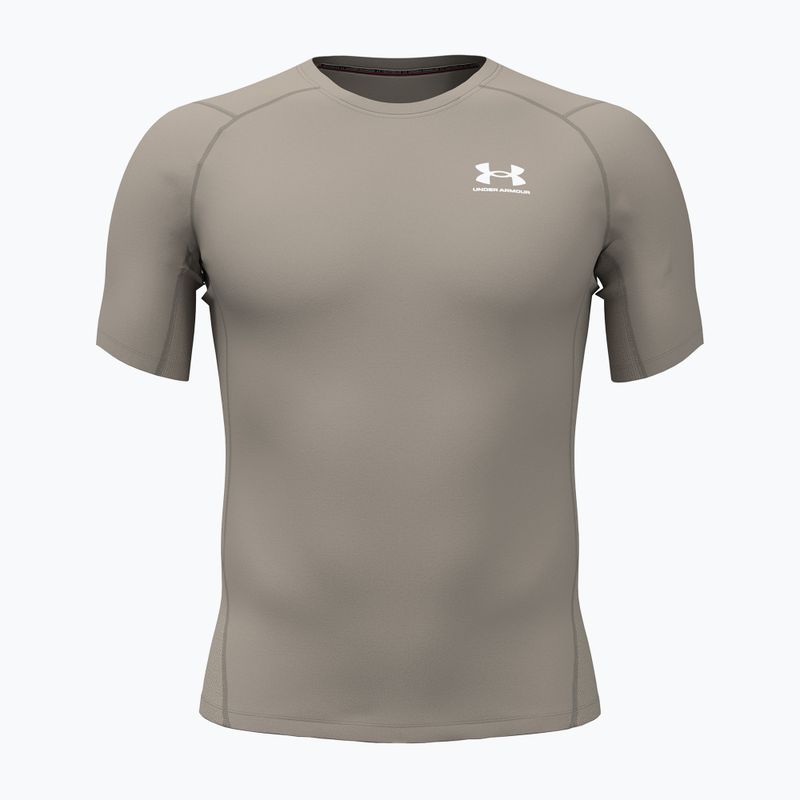 Koszulka treningowa męska Under Armour HG Armour Comp timberwolf taupe/white