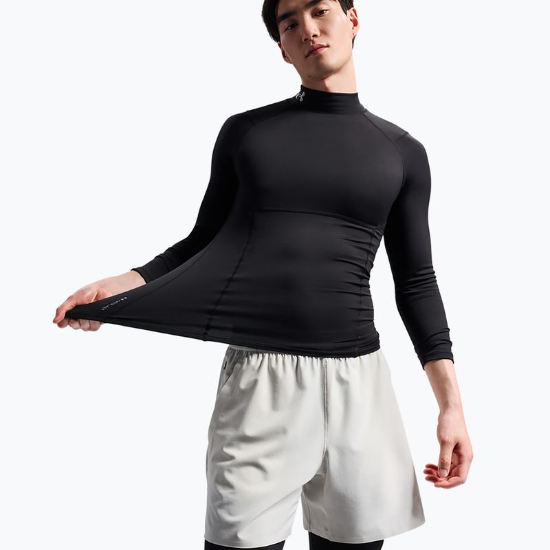 Longsleeve treningowy męski Under Armour Coldgear Elite Comp Mock ultimate black/ultimate black/reflective 4