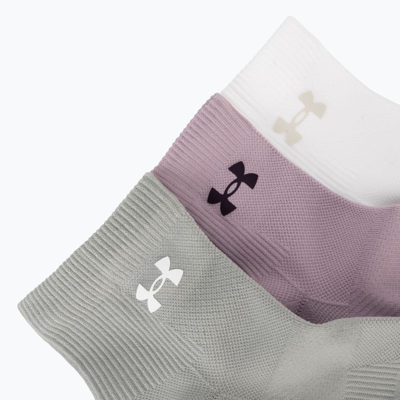 Skarpety damskie Under Armour Vanish 3 Pack mauve pink/titanium/purple echo 5