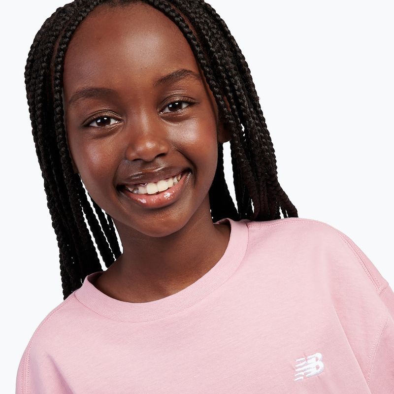 Koszulka dziecięca New Balance Jersey Small Logo Tee pink taffy 5