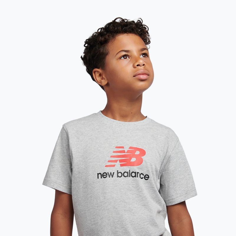 Koszulka dziecięca New Balance Jersey Stacked Logo Tee athletic grey heather 5