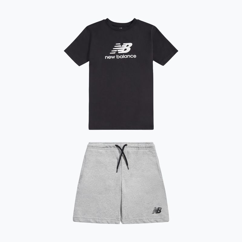 Komplet dziecięcy New Balance Stacked Logo Tee & FT Short nb caviar 8