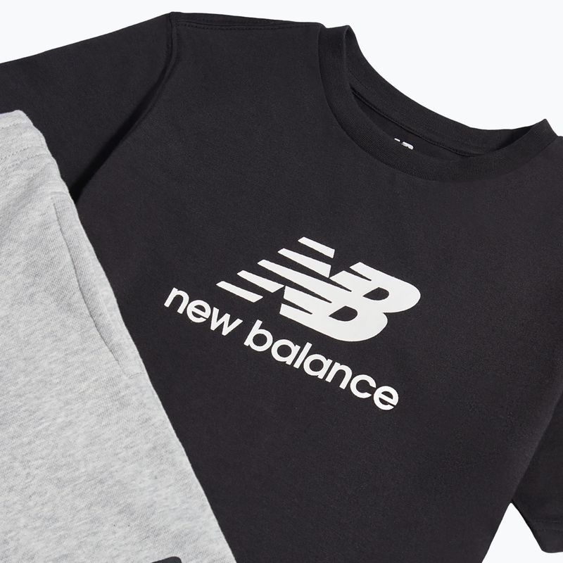 Komplet dziecięcy New Balance Stacked Logo Tee & FT Short nb caviar 10
