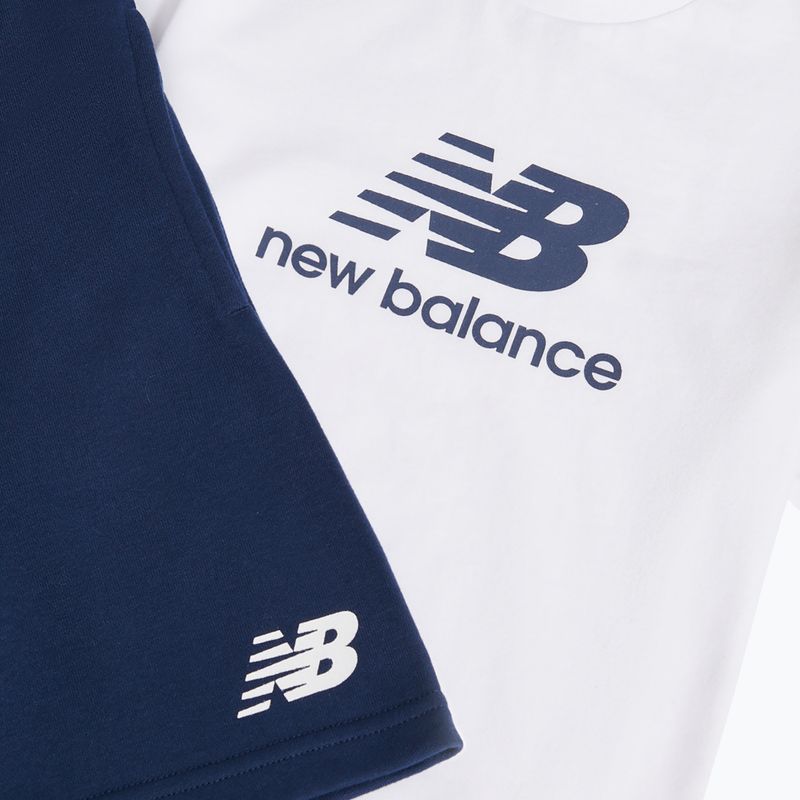 Komplet dziecięcy New Balance Stacked Logo Tee & FT Short nb bright white 10