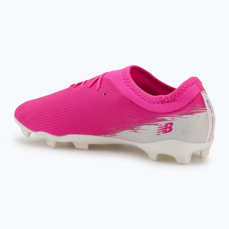 Buty piłkarskie dziecięce New Balance Furon Team V8 FG pink heat/sea salt/gold metallic 3