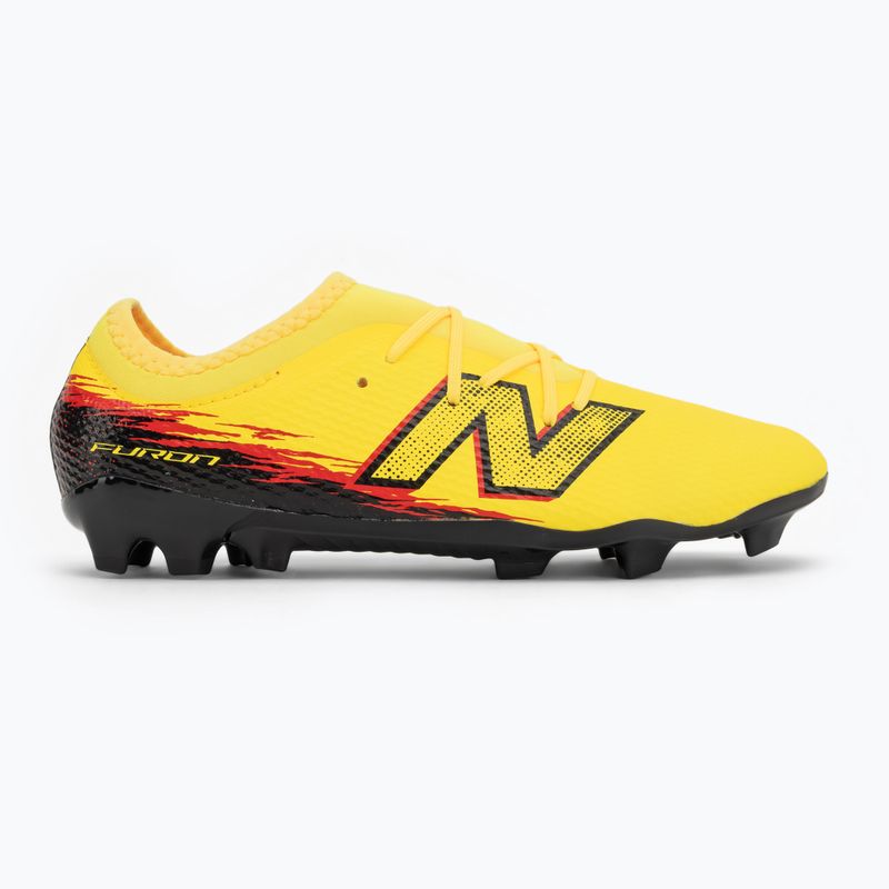Buty piłkarskie dziecięce New Balance Furon Team V8 FG punch yellow/black 100/fire cracker 2