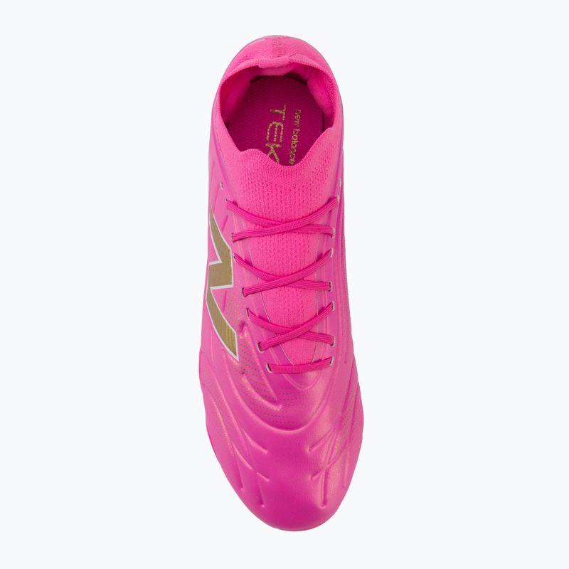 Buty piłkarskie New Balance Tekela Team Low V5 FG pink heat/metallic gold/pink satin 5