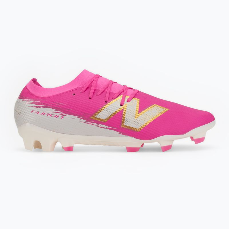 Buty piłkarskie New Balance Furon Team V8 FG pink heat/sea salt/gold metallic 2
