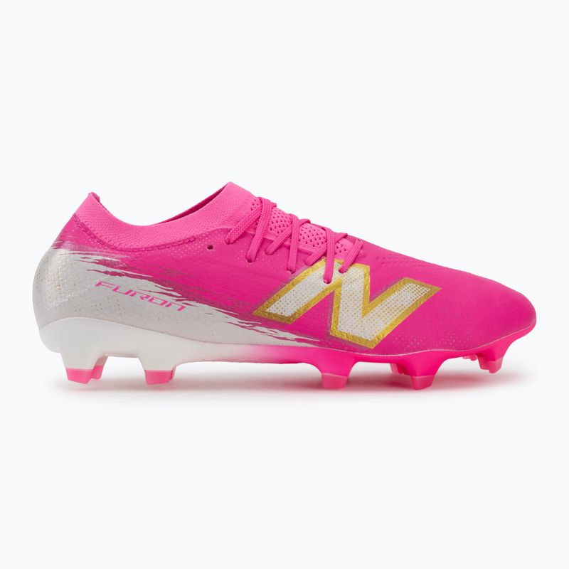 Buty piłkarskie New Balance Furon Pro V8 FG pink heat/sea salt/gold metallic 2