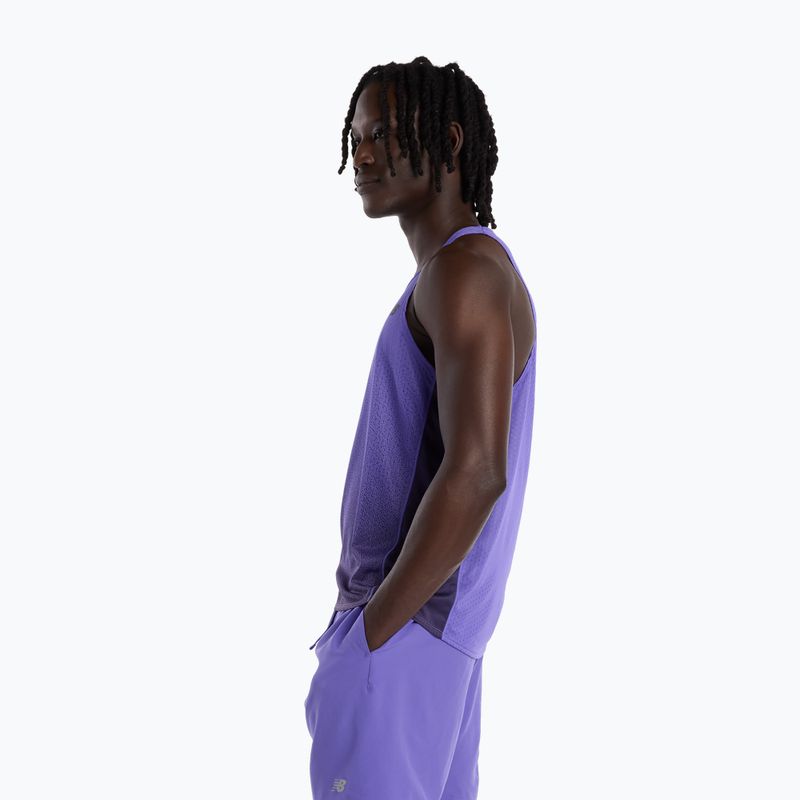 Koszulka do biegania męska New Balance Viz-Tech Singlet electric purple 3