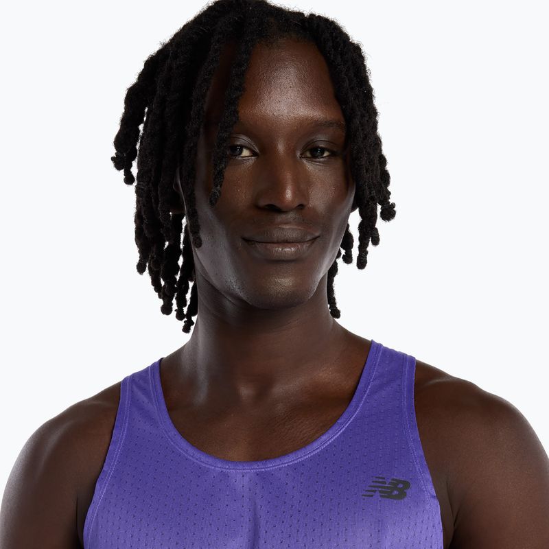 Koszulka do biegania męska New Balance Viz-Tech Singlet electric purple 4