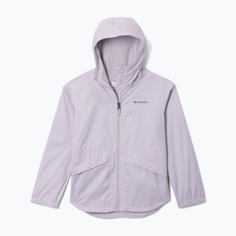 Kurtka przeciwdeszczowa dziecięca Columbia Rainy Trails II Fleece lavender pearl