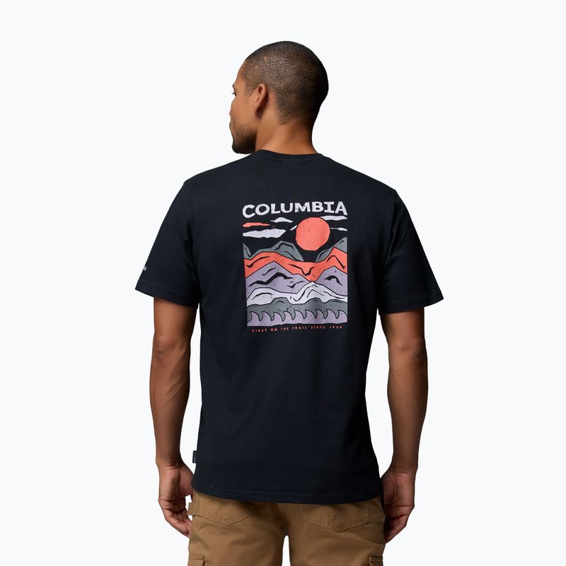 Koszulka trekkingowa męska Columbia Explorers Canyon Back black/peaks and waves 3