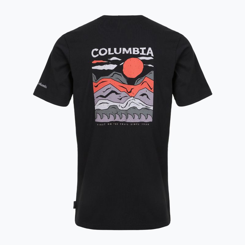 Koszulka trekkingowa męska Columbia Explorers Canyon Back black/peaks and waves 2