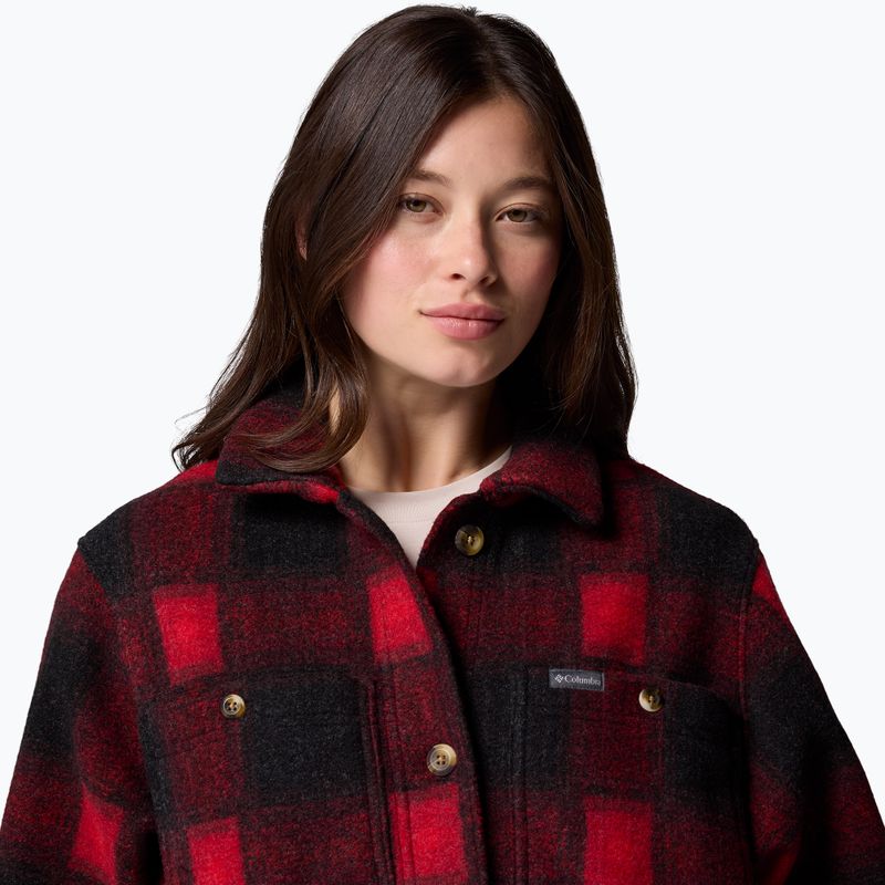Koszula damska Columbia Wildbest Venture Long Fleece Coat mountain red blurred ombre 5
