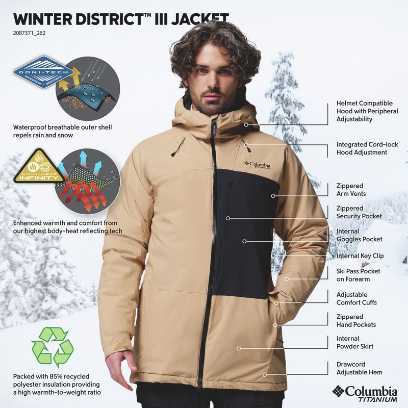 Kurtka narciarska męska Columbia Winter District III canoe/black 15