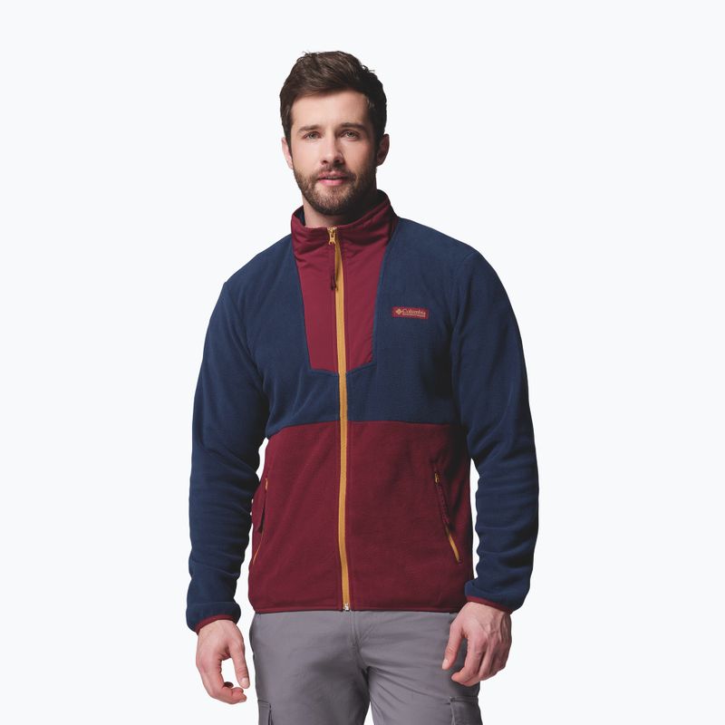 Bluza męska Columbia Sequoia Grove FZ Fleece rich wine/collegiate navy