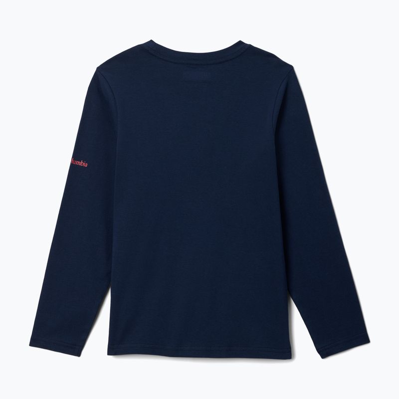 Longsleeve trekkingowy dziecięcy Columbia Dobson Pass Graphic Tee collegiate navy/hike on 2