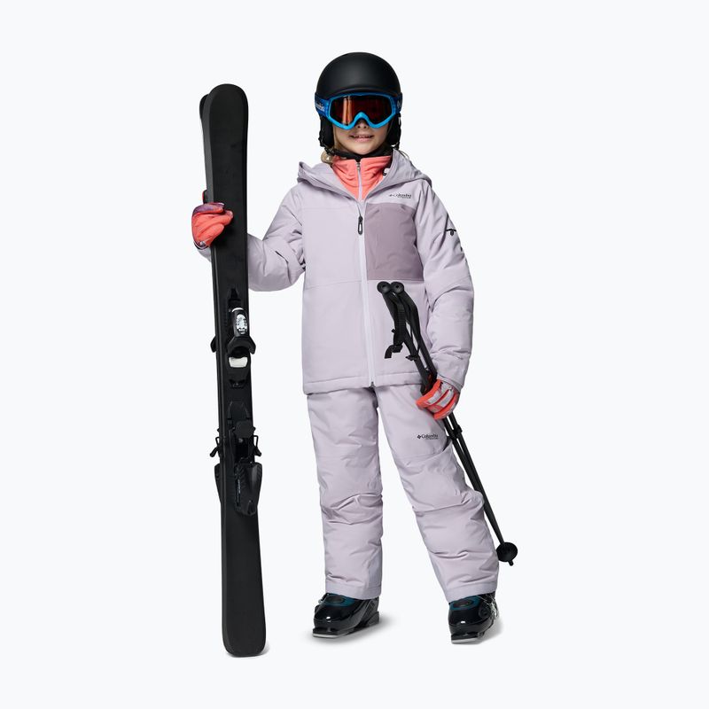 Spodnie narciarskie dziecięce Columbia Holcomb Grove Bib lavender pearl 2