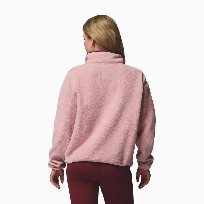 Bluza polarowa damska Columbia Helvetia II Cropped Half Snap Fleece eraser pink/fig/rich wine 3