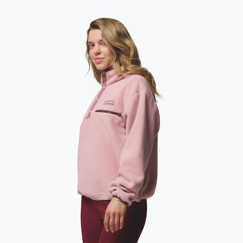 Bluza polarowa damska Columbia Helvetia II Cropped Half Snap Fleece eraser pink/fig/rich wine 4