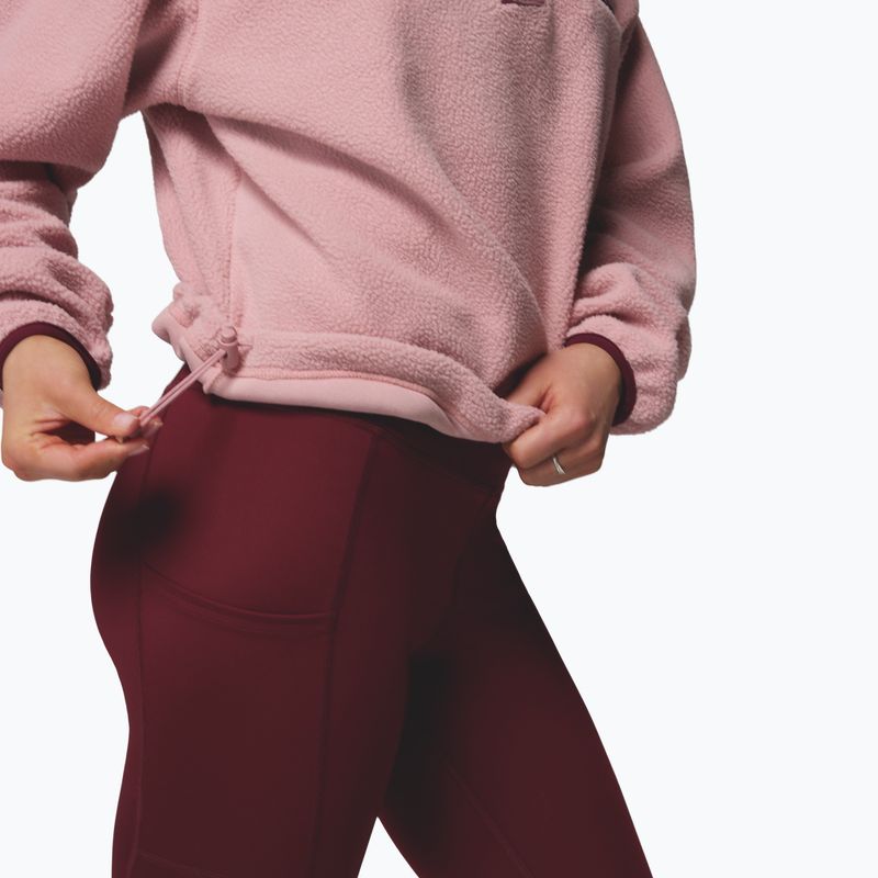 Bluza polarowa damska Columbia Helvetia II Cropped Half Snap Fleece eraser pink/fig/rich wine 6