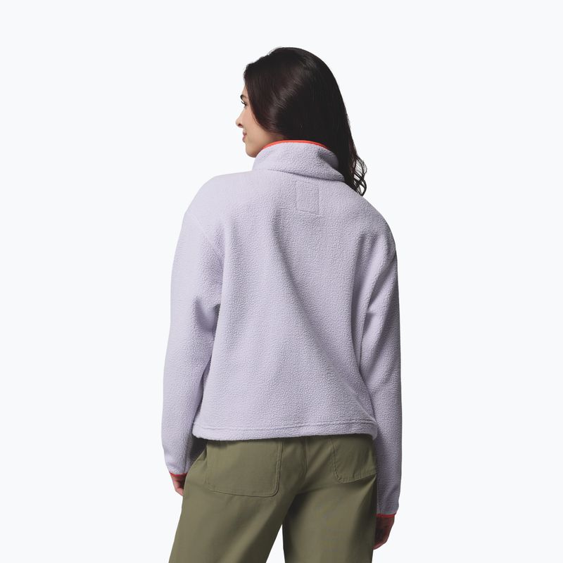Bluza polarowa damska Columbia Helvetia II Cropped Half Snap Fleece lavender pearl/shale purple/zing 3