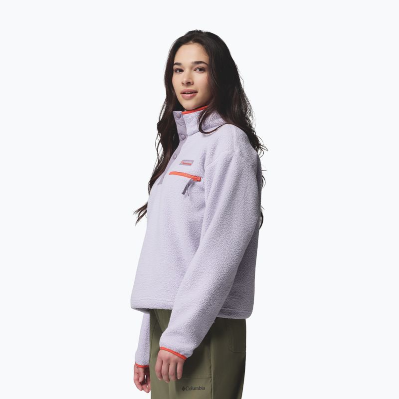 Bluza polarowa damska Columbia Helvetia II Cropped Half Snap Fleece lavender pearl/shale purple/zing 5