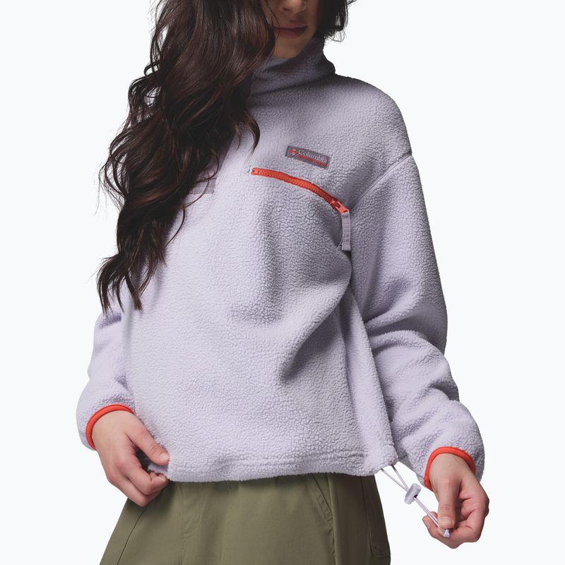 Bluza polarowa damska Columbia Helvetia II Cropped Half Snap Fleece lavender pearl/shale purple/zing 6