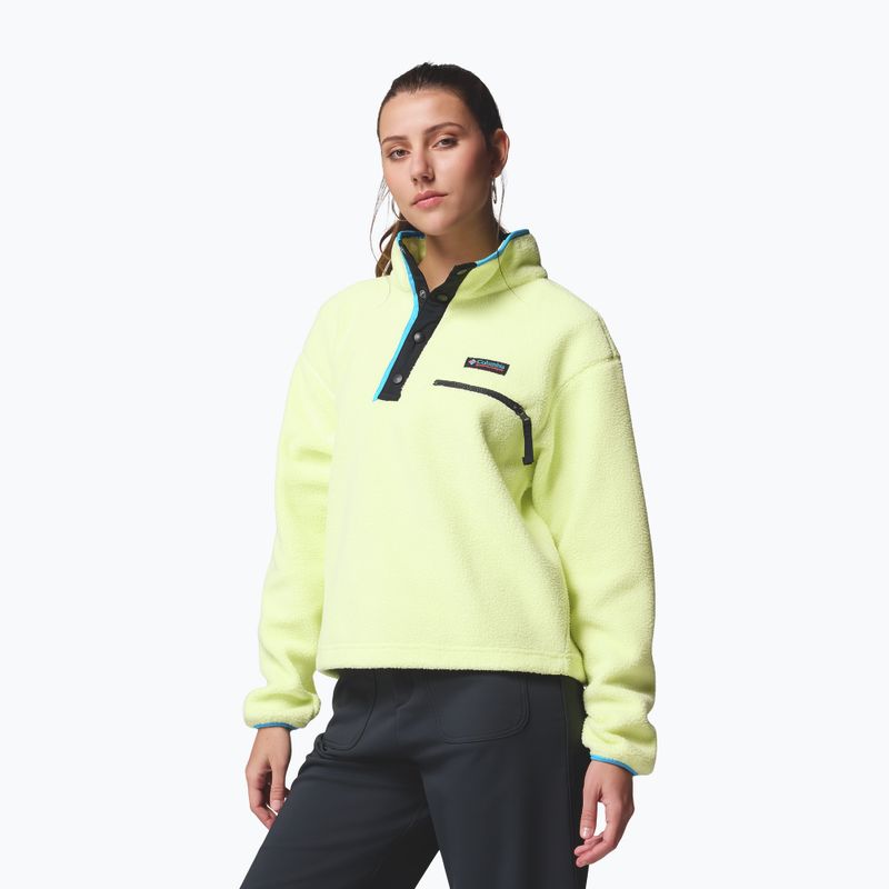 Bluza polarowa damska Columbia Helvetia II Cropped Half Snap Fleece citron haze/black/compass blue