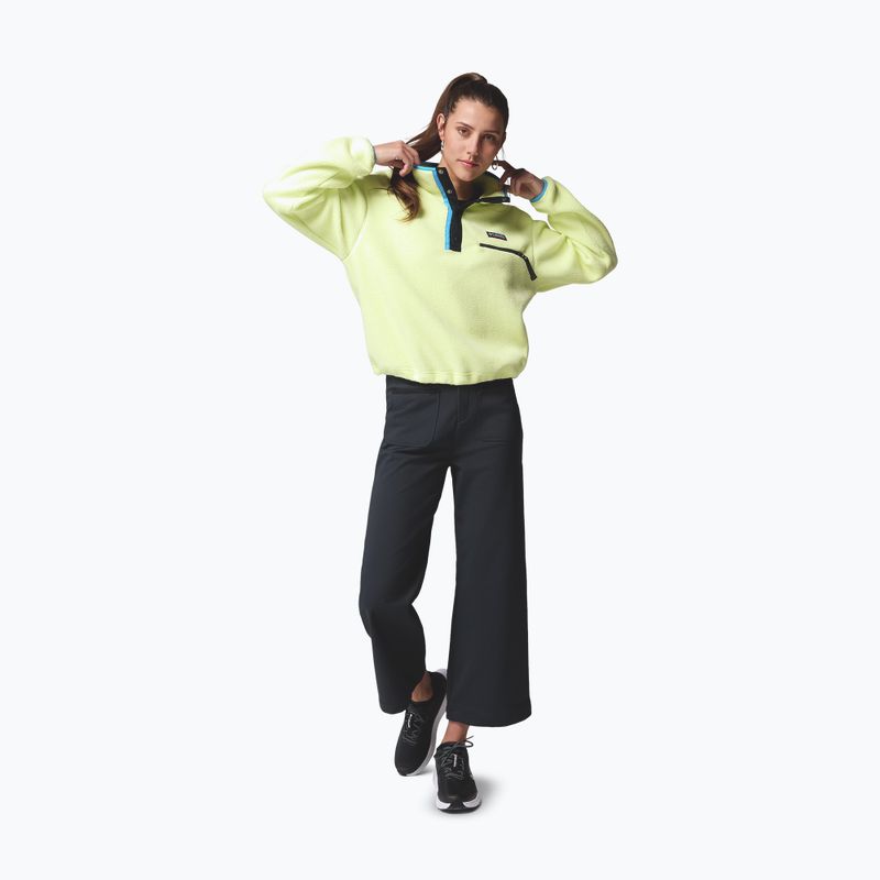 Bluza polarowa damska Columbia Helvetia II Cropped Half Snap Fleece citron haze/black/compass blue 4