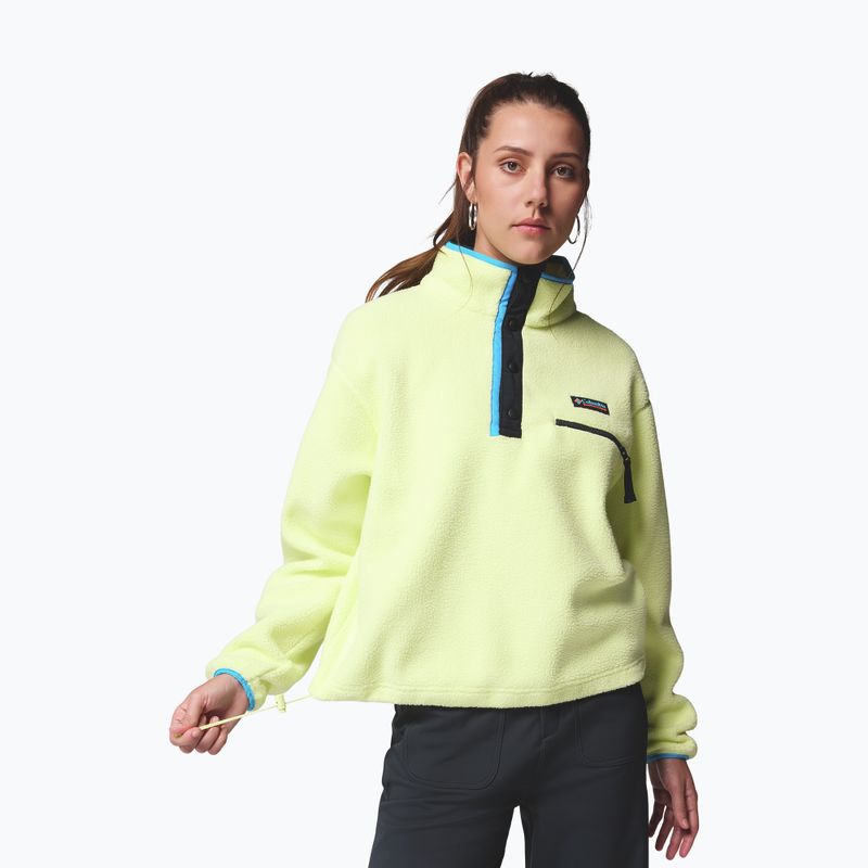 Bluza polarowa damska Columbia Helvetia II Cropped Half Snap Fleece citron haze/black/compass blue 5