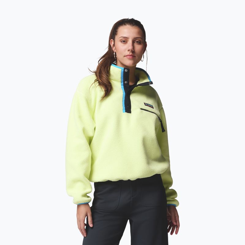 Bluza polarowa damska Columbia Helvetia II Cropped Half Snap Fleece citron haze/black/compass blue 6