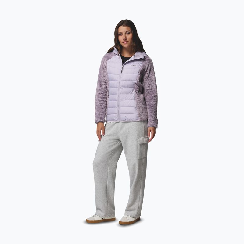 Kurtka hybrydowa damska Columbia Powder Lite II Sherpa Hybrid shale purple/lavender pearl 2