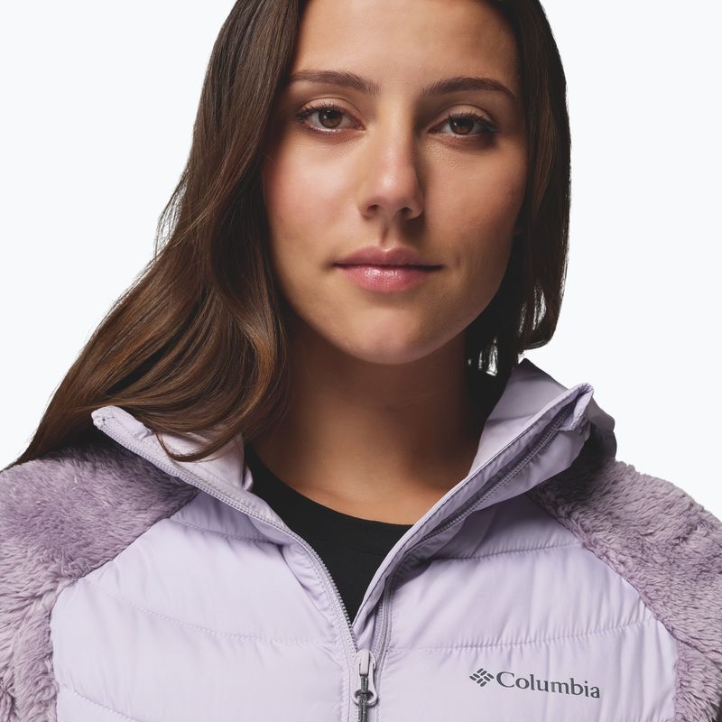 Kurtka hybrydowa damska Columbia Powder Lite II Sherpa Hybrid shale purple/lavender pearl 6