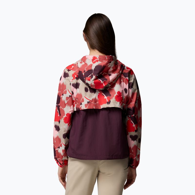 Kurtka przeciwwiatrowa damska Columbia Spire Valley Printed Windbreaker washed red ikatbloom print/moonvista 3