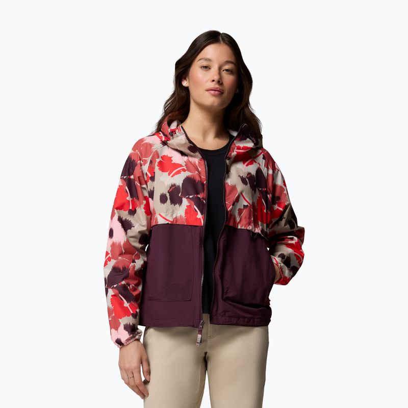 Kurtka przeciwwiatrowa damska Columbia Spire Valley Printed Windbreaker washed red ikatbloom print/moonvista 5