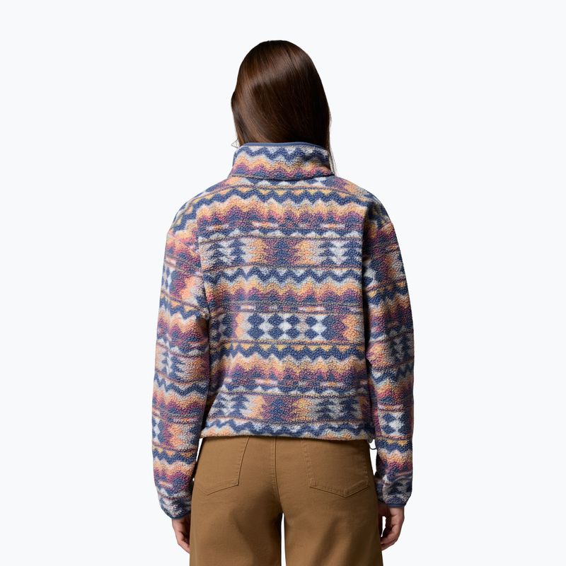 Bluza polarowa damska Columbia Helvetia II Printed Cropped Half Snap sea salt/retrotee 3