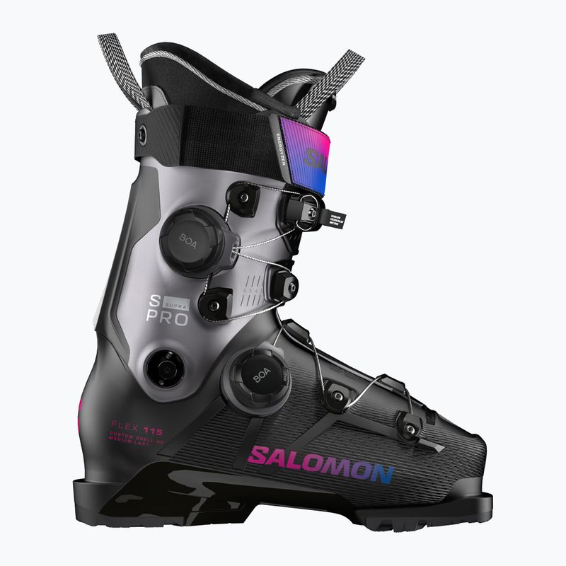 Buty narciarskie damskie Salomon S/Pro Supra Dual Boa 115 W black/beluga met./beetroot purple 6