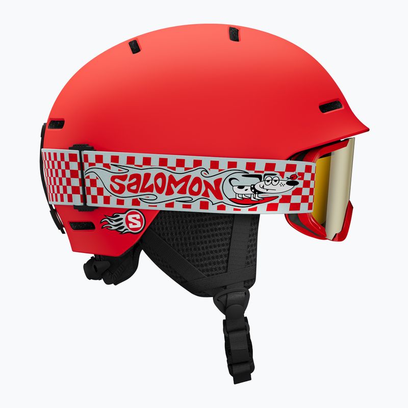Kask narciarski dziecięcy Salomon Player Combo + Gogle XV Jr cherry tomato/red silver mirror 2